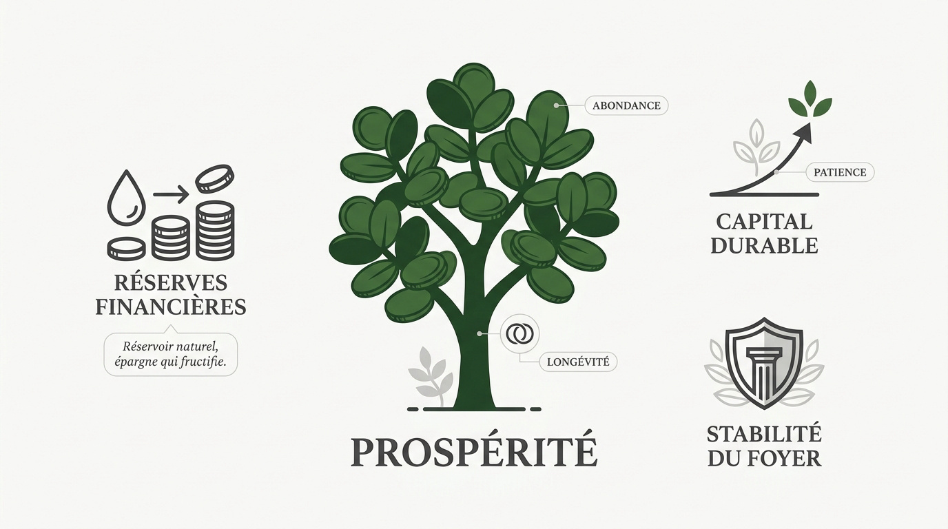 Arbre de jade Crassula ovata aux feuilles charnues évoquant la richesse