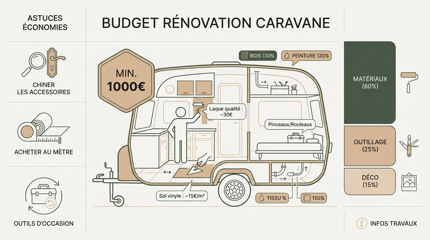 Budget et astuces pour rénover l'intérieur d'une petite caravane