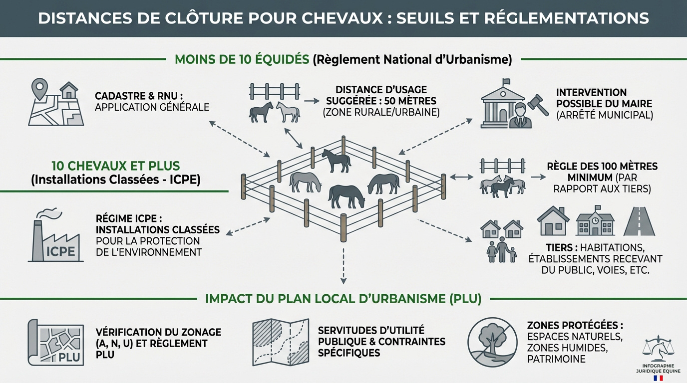 Réglementation des distances de clôture pour les chevaux et voisinage