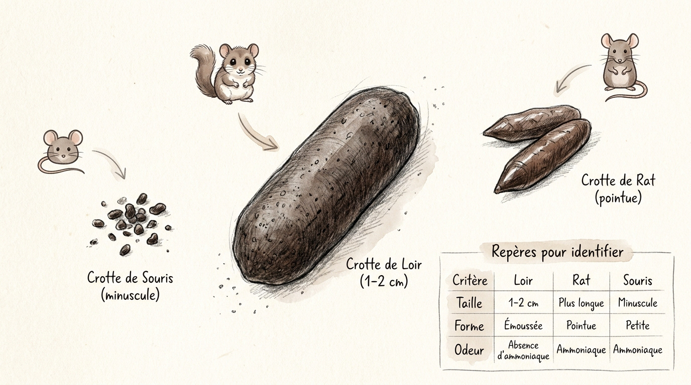 Identification des crottes de loir, rat et souris