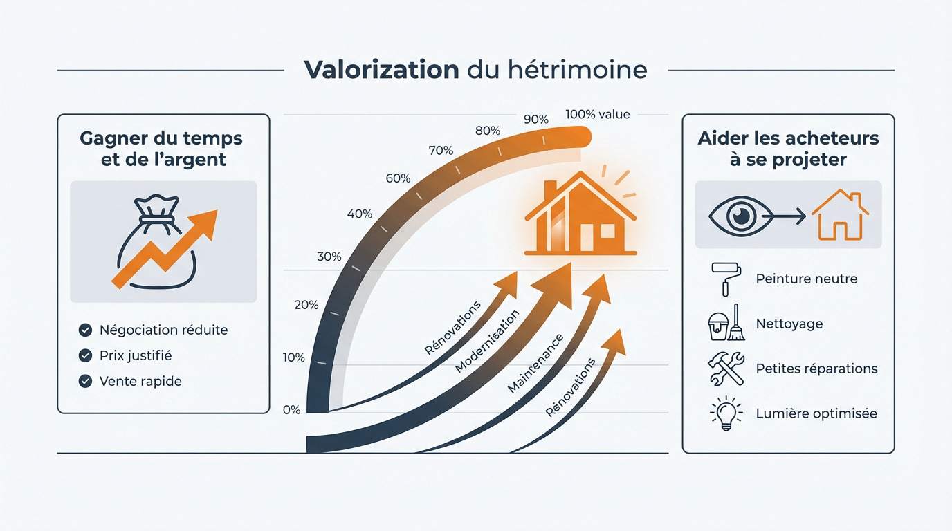 Salon moderne et lumineux après une rénovation valorisante pour la vente