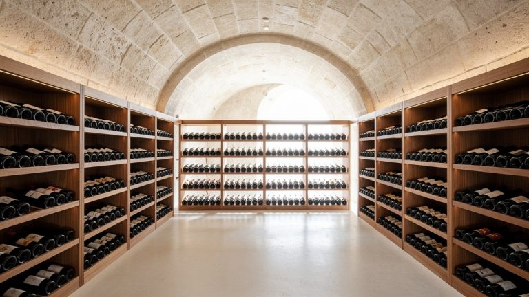 cave vin vo t e avec casiers en bois massif