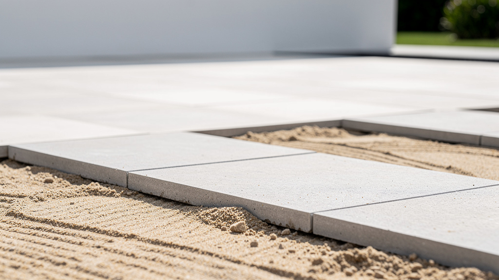 dalles de terrasse pos es sur lit de sable
