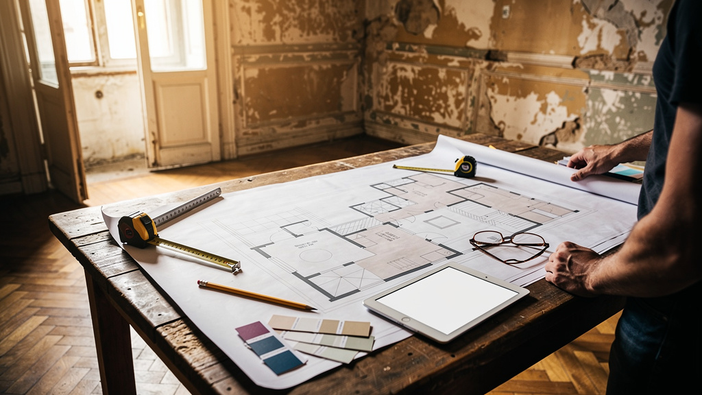 Preparation du chantier de renovation avec un artisan