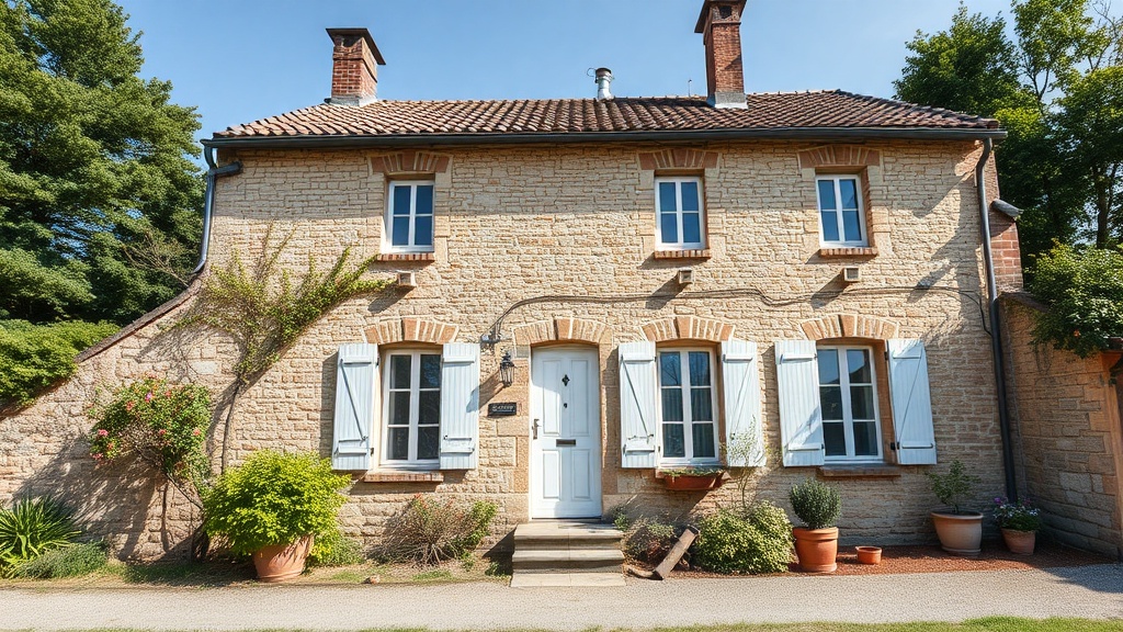 fa ade d une maison meuli re avec murs en pierre b