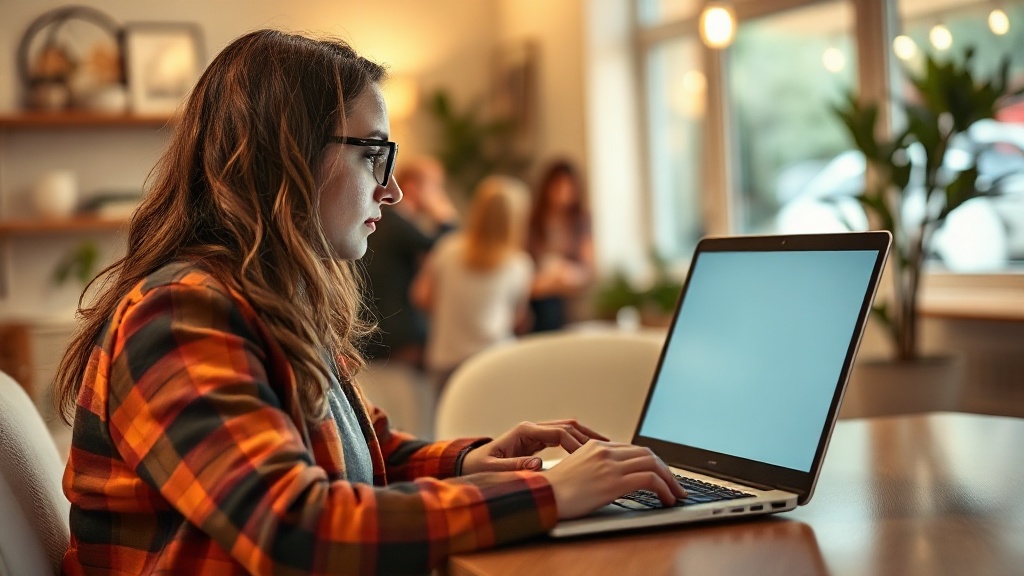 personne consultant un service en ligne sur un ord 1