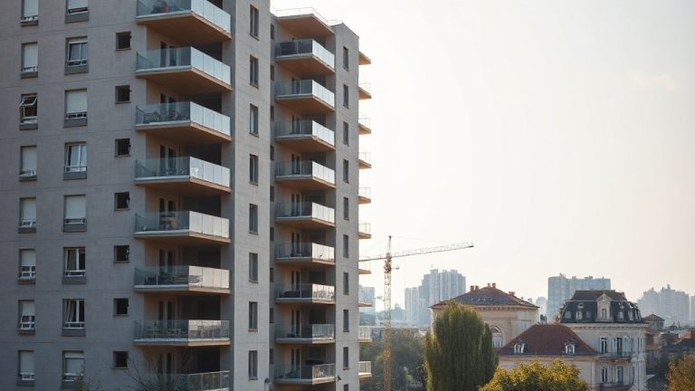vue d un immeuble r sidentiel neuf en construction