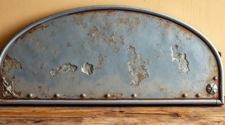 Artisan appliquant un produit de patinage sur une plaque de zinc