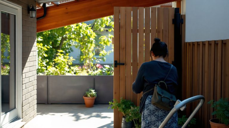 Panneau brise-vue en bois sur une terrasse