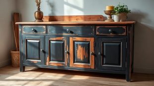 buffet en bois ancien relook avec de la chalk pain