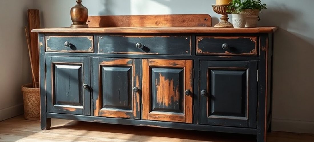 buffet en bois ancien relook avec de la chalk pain