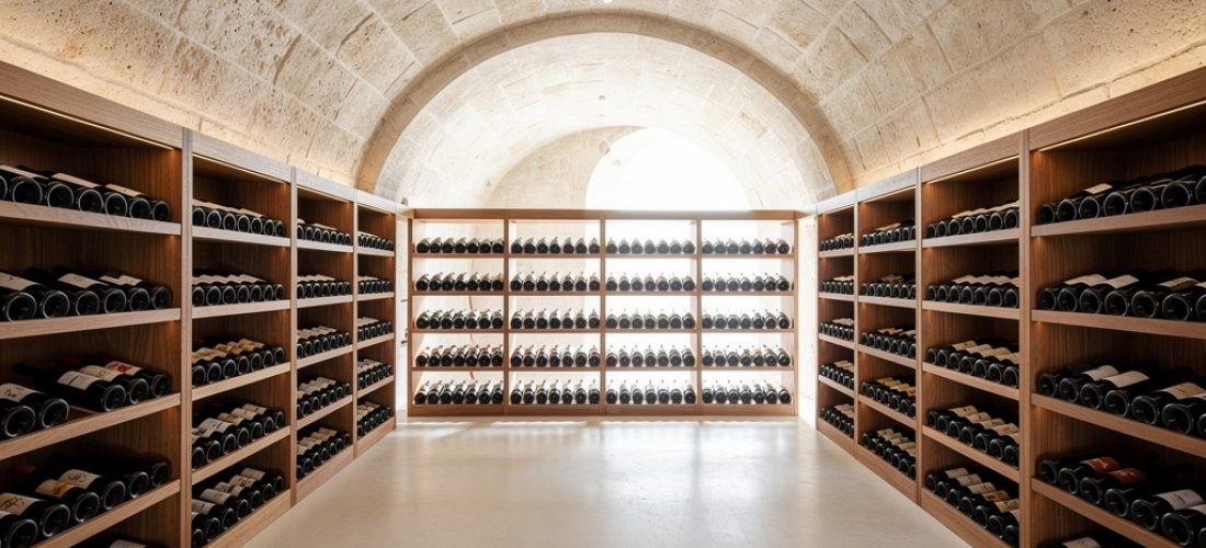 cave vin vo t e avec casiers en bois massif