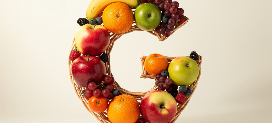 corbeille de fruits lettre g