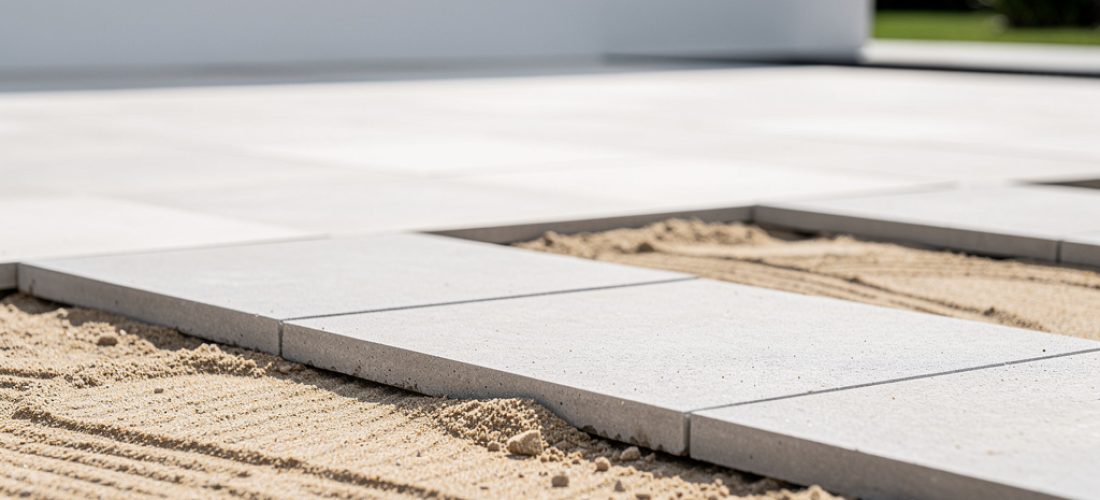 dalles de terrasse pos es sur lit de sable
