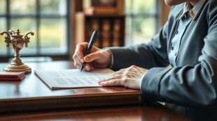 signature d un acte notari chez le notaire