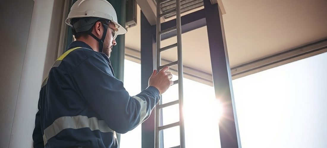 technicien inspectant un ascenseur en copropri t