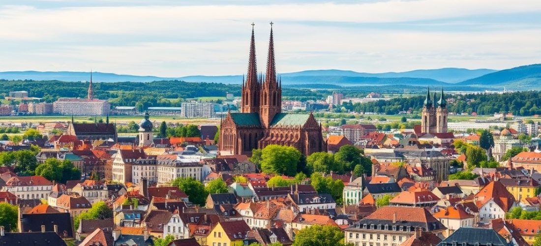 vue a rienne de strasbourg et de la cath drale